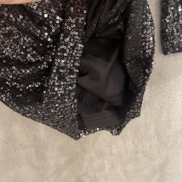 Privy Black Sequin Mini Long Sleeve Dress Women’s Size S Party Dancing Sparkly - Picture 3 of 13